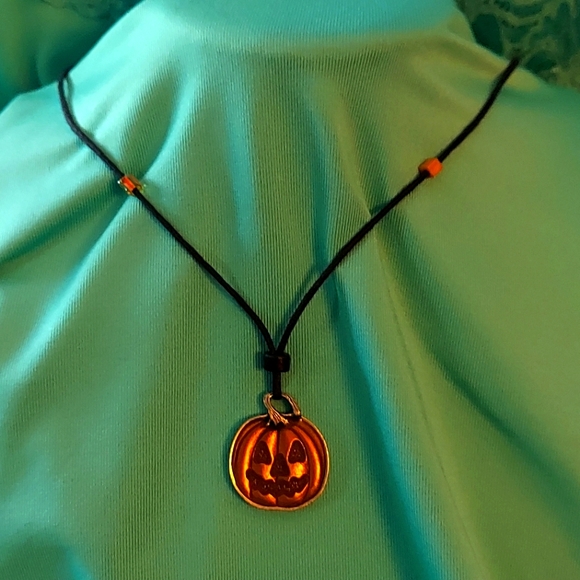 Danforth Pewter Pumpkin Necklace - Picture 1 of 7